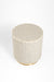 Aira Side Table No. 7 - W: 18’’ H: 20’’ / Grey and White / Bone Inlay and Brass - Indoor Furniture