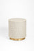 Aira Side Table No. 7 - W: 18’’ H: 20’’ / Grey and White / Bone Inlay and Brass - Indoor Furniture