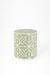 Aira Side Table No. 9 - W: 18’’ H: 20’’ / Sage Green and White / Bone Inlay - Indoor Furniture