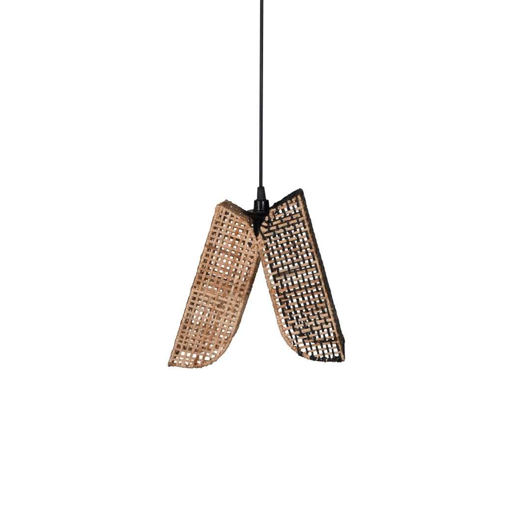 Akito Cane Pendant Lamp - Natural / Cane and iron / L: 12’’ H (Shade): 10’’ - Lighting
