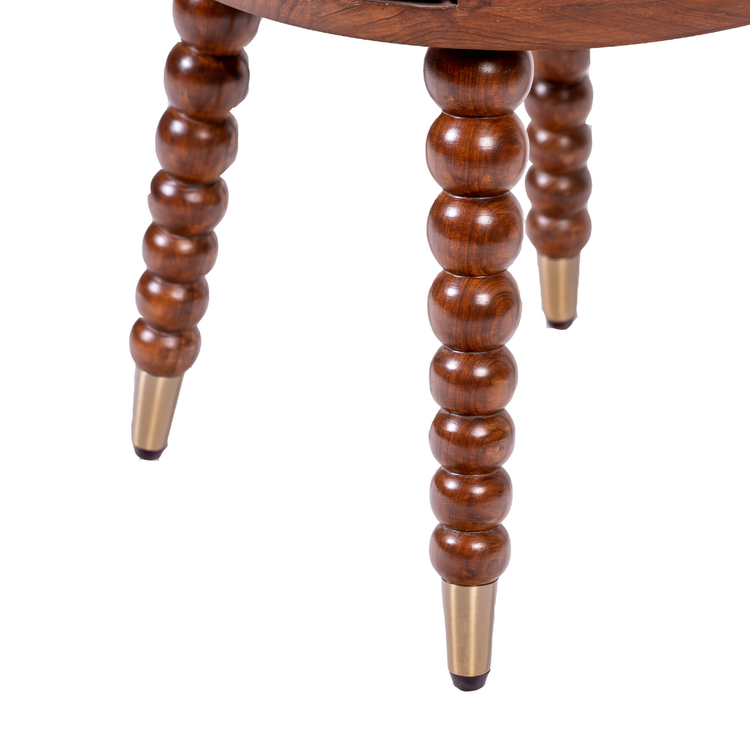 Alaya Side Table - Teak / Frame and Legs: Teakwood; Storage lined with laminate inside; Metal knobs / D: 18’’ H: 19’’