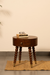 Alaya Side Table - Teak / Frame and Legs: Teakwood; Storage lined with laminate inside; Metal knobs / D: 18’’ H: 19’’