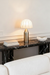 Alba Table Lamp - Dia 12” x H 22” / Brass plated Mild Steel, Fabric Shade - Table Lamps
