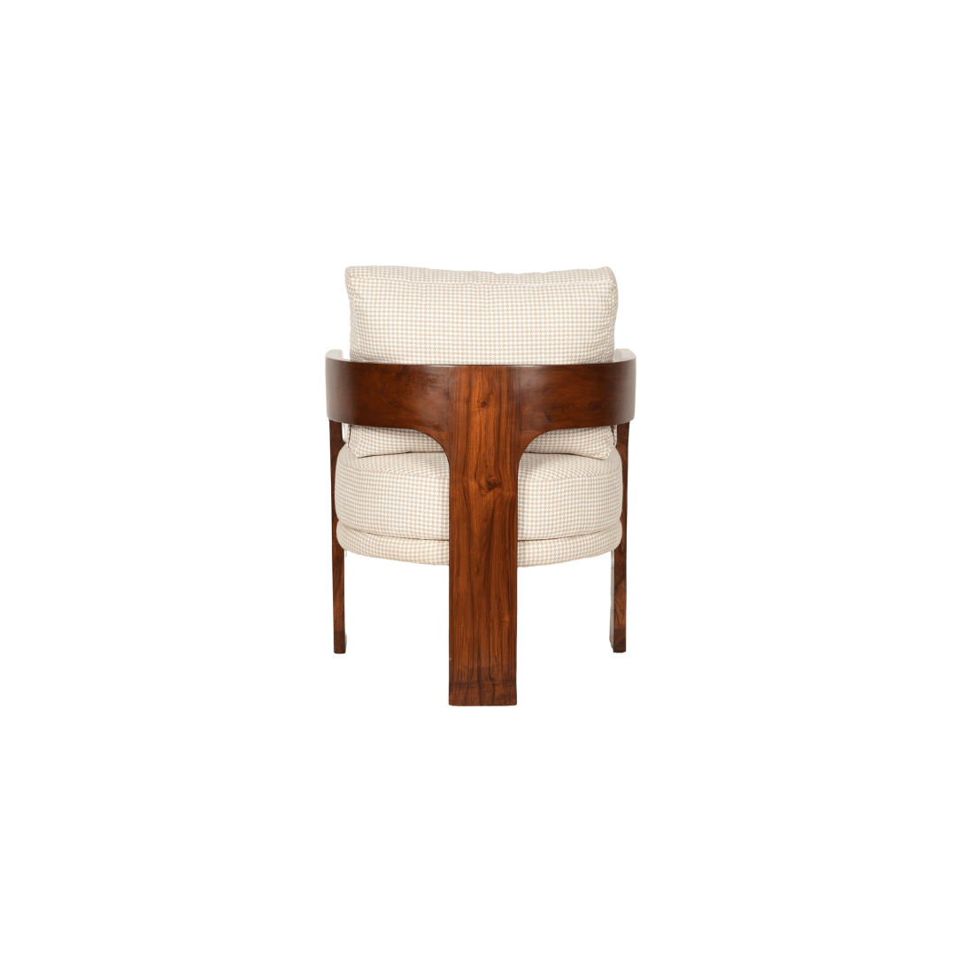 Aloa Teakwood Armchair - Brown / Teakwood; Fabric / L: 24’’ W: 25’’ H: 25’’; Seat Height: 18’’ - Furniture