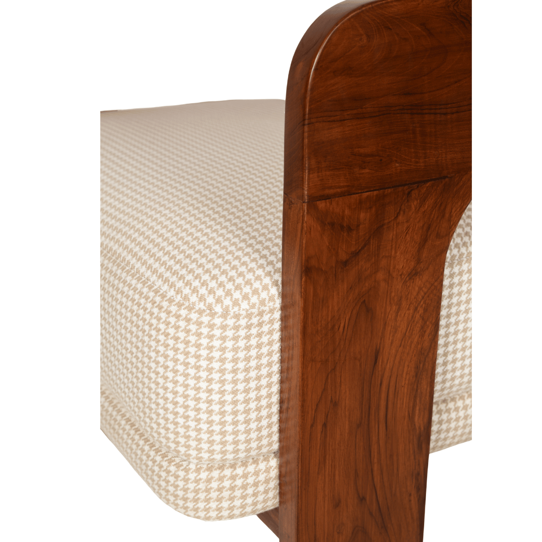 Aloa Teakwood Armchair - Brown / Teakwood; Fabric / L: 24’’ W: 25’’ H: 25’’; Seat Height: 18’’ - Furniture