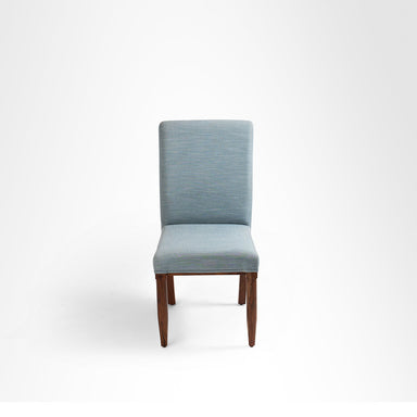 Alpine Dining Chair Set of 2 - W: 18.5’’ D: 22’’ H: 38’’ SH: 18’’ / Blue / Acacia Wood and Upholstered Fabric