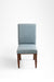 Alpine Dining Chair Set of 2 - W: 18.5’’ D: 22’’ H: 38’’ SH: 18’’ / Blue / Acacia Wood and Upholstered Fabric