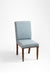 Alpine Dining Chair Set of 2 - W: 18.5’’ D: 22’’ H: 38’’ SH: 18’’ / Blue / Acacia Wood and Upholstered Fabric
