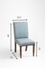 Alpine Dining Chair Set of 2 - W: 18.5’’ D: 22’’ H: 38’’ SH: 18’’ / Blue / Acacia Wood and Upholstered Fabric