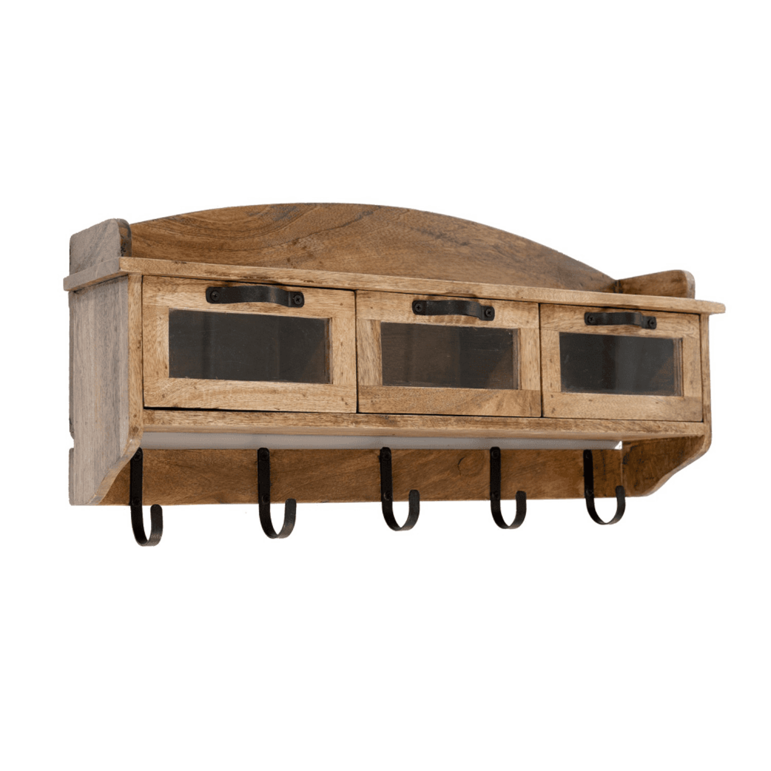 Altura Industrial Wall Shelf - Light Walnut / Mango Wood / L:66 x D:16 x H:33 in cm - Indoor Furniture