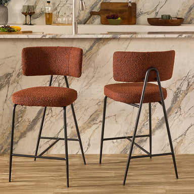 Alva Bar Chair - Mild Steel and Upholstery / CM - L:- 53 x W:- 48 x H:- 95 - Indoor Furniture
