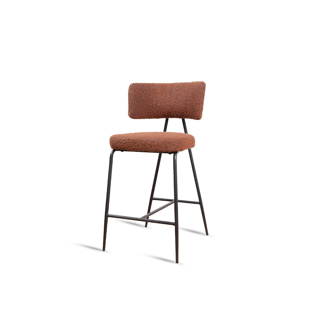 Alva Bar Chair - Mild Steel and Upholstery / CM - L:- 53 x W:- 48 x H:- 95 - Indoor Furniture