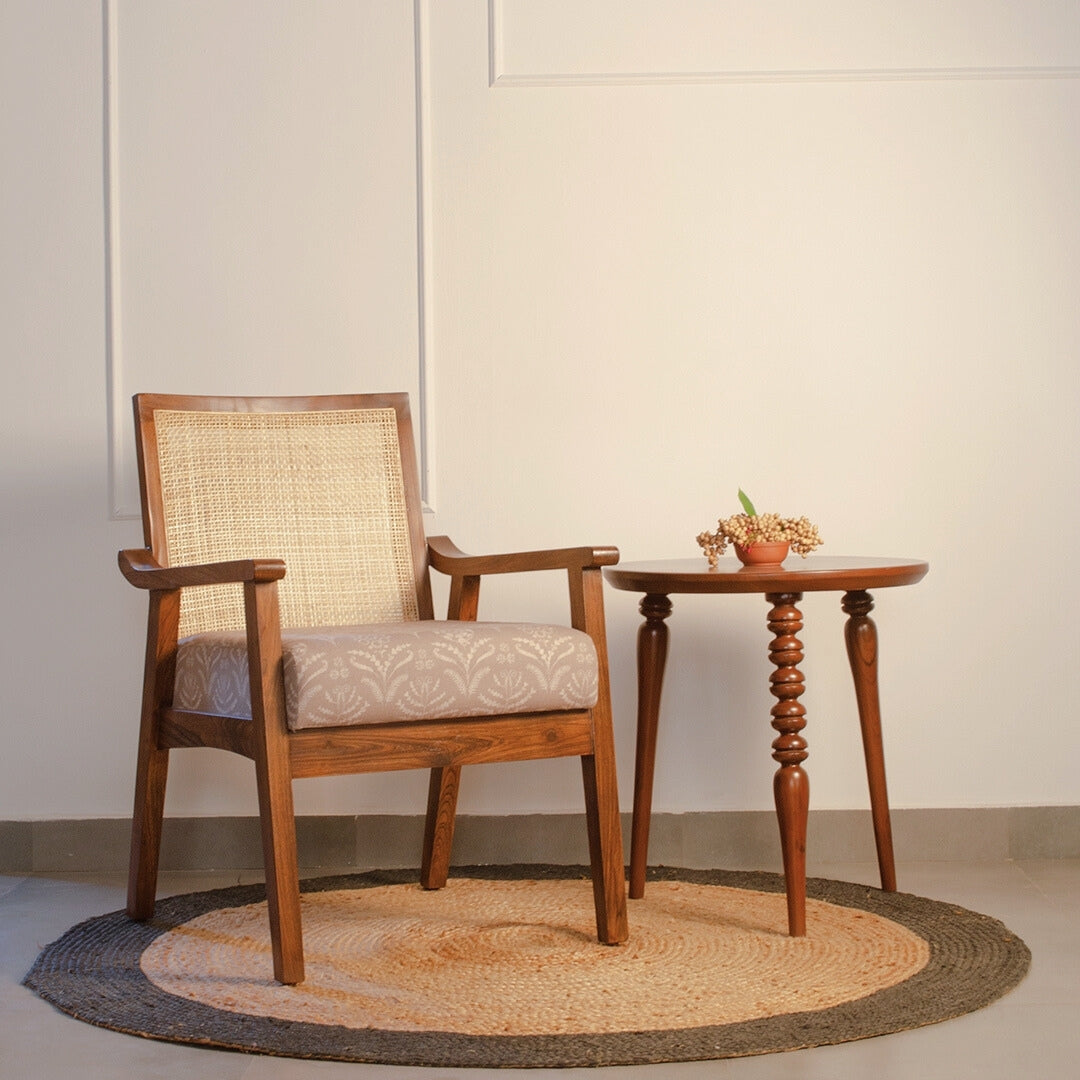 Ama Accent Chair - Teak (Brown) / Teakwood, cane / L: 23’’ W: 22’’ H: 34’’; Seat Height: 18’’ - Furniture