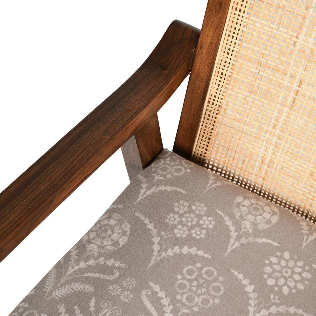 Ama Accent Chair - Teak (Brown) / Teakwood, cane / L: 23’’ W: 22’’ H: 34’’; Seat Height: 18’’ - Furniture