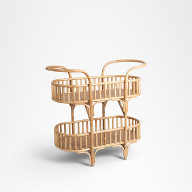 Amara Trolley - Biege / W: 41’’ D: 14.5’’ H: 35.5’’ / Cane - Decor