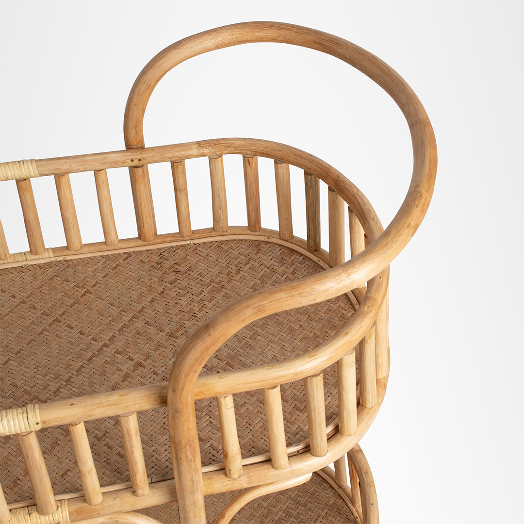 Amara Trolley - Biege / W: 41’’ D: 14.5’’ H: 35.5’’ / Cane - Decor