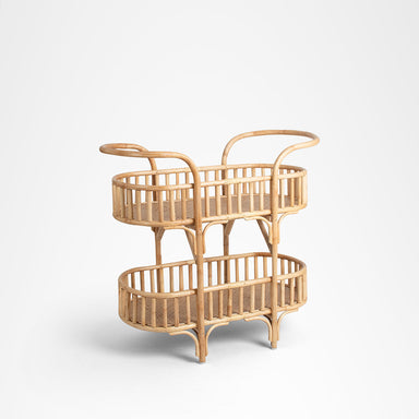 Amara Trolley - Biege / W: 41’’ D: 14.5’’ H: 35.5’’ / Cane - Decor