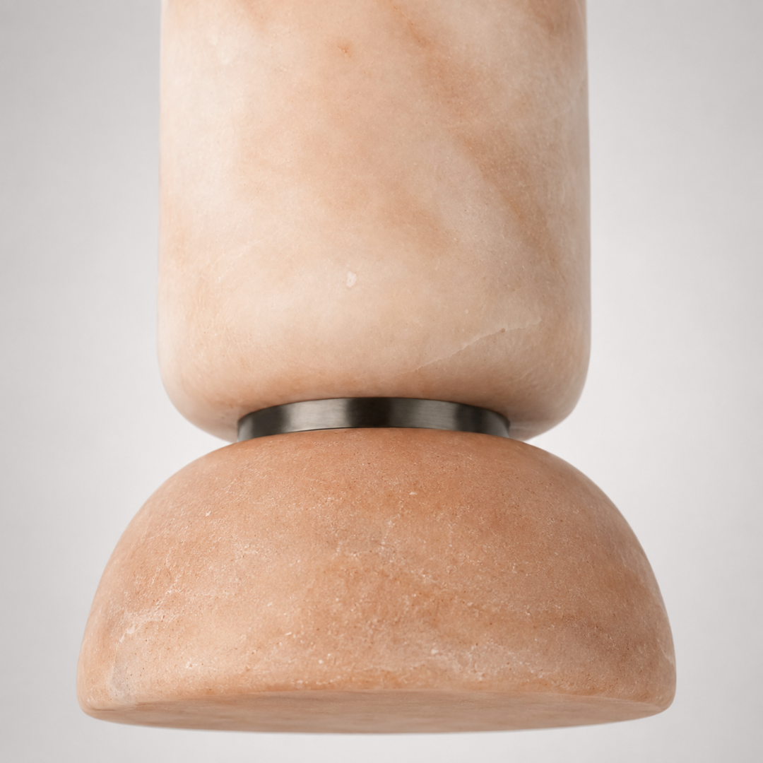 Ambra Pendant Lamp - Mild steel & Natural Spanish Alabaster - Lighting