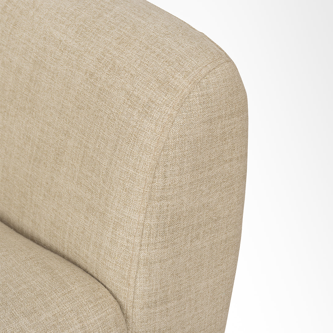 Amelia 3 Seater Sofa - Beige / Acacia Wood & Upholstered Fabric / W: 70 ’ D: 32.5’’ H: 33’’ SH: 18’’ - Indoor Furniture