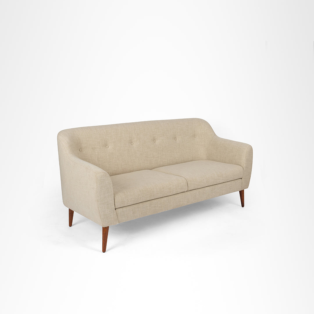 Amelia 3 Seater Sofa - Beige / Acacia Wood & Upholstered Fabric / W: 70 ’ D: 32.5’’ H: 33’’ SH: 18’’ - Indoor Furniture
