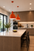 American-Urban Modern 14 Inch Fluorescent Orange Lamp - Fluorescent Orange / Diameter: 14 Inches, Height: 12 Inches