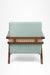 Amethyst Lounge Chair - W: 30’’ D: 32’’ H: 33’’ SH: 17’’ / Walnut and Blue / Acacia Wood Natural Cane and Upholstered