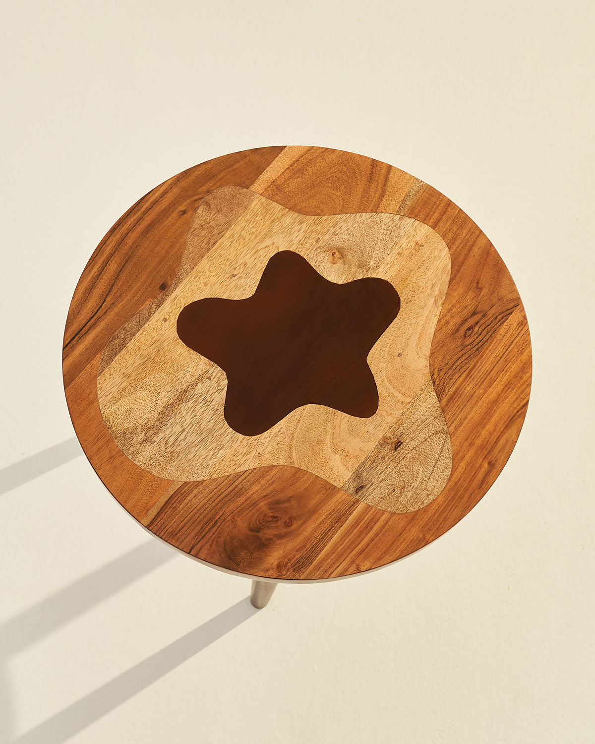 Amoeboid Table - Set of 2 - Natural / Accacia wood / Large: 102L X 102W X 41H and Small: 51L X 51W X 51 H In Cms