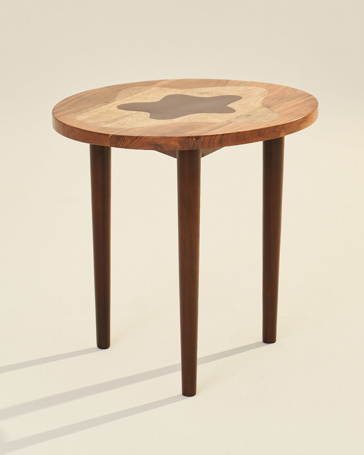 Amoeboid Table - Set of 2 - Natural / Accacia wood / Large: 102L X 102W X 41H and Small: 51L X 51W X 51 H In Cms
