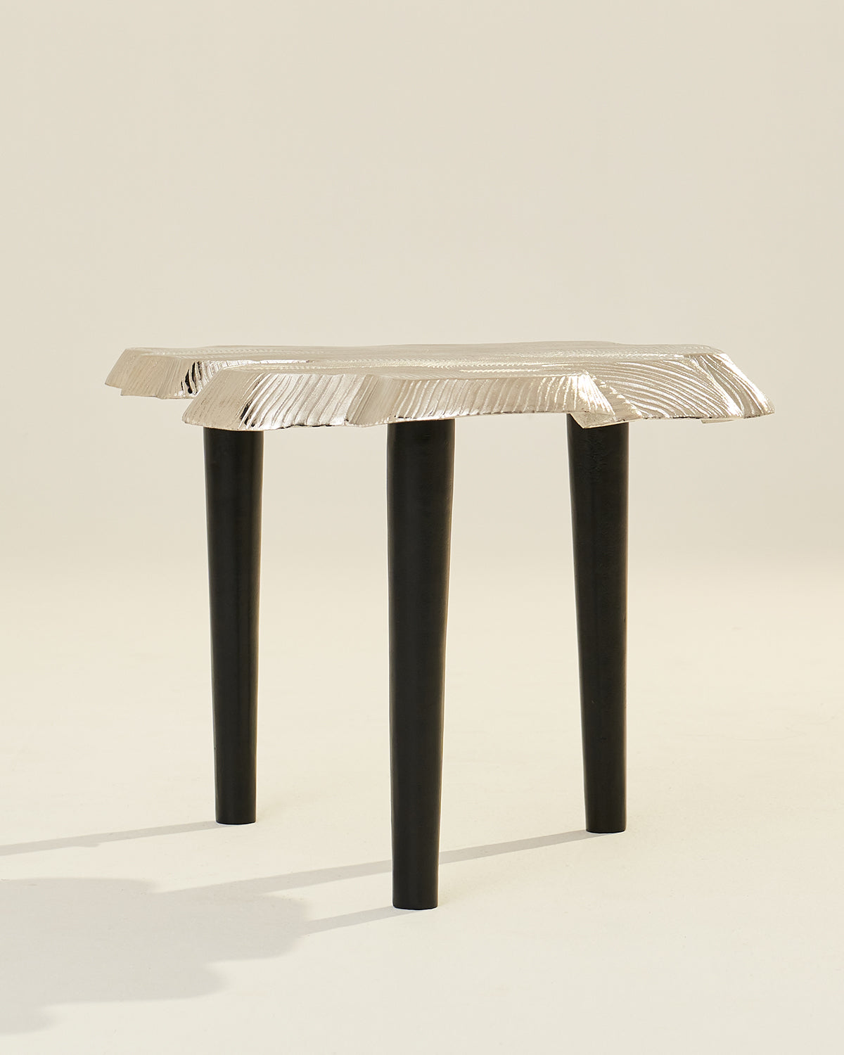 Amorphous Coffee Table - Set of 2 - Silver / Cast Aluminium / Large:90L x 74W x 33H and Small:75L x61W x 40H In Cms