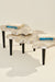 Amorphous Coffee Table - Set of 2 - Silver / Cast Aluminium / Large:90L x 74W x 33H and Small:75L x61W x 40H In Cms