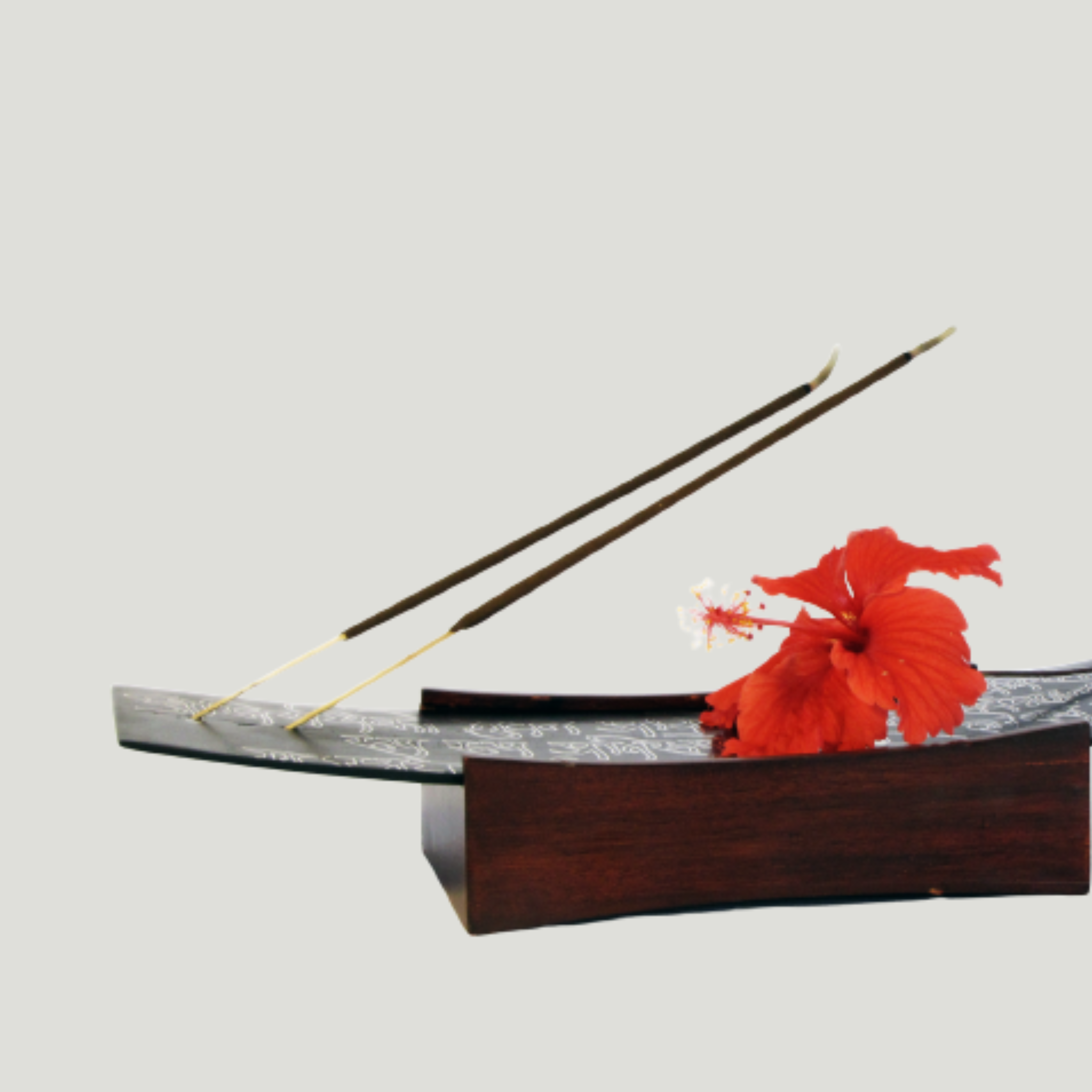 Angara Bidri - 290mm x 95mm x 50mm / Pine wood and Bidriware / Black and silver - Décor