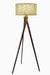 Aqua Floor Lamp - Dia: 20’’ H: 67’’ / Wood: Natural and Shade: White / Wood and Poplin - Lighting