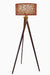 Aqua Floor Lamp - Dia: 20’’ H: 67’’ / Wood: Natural and Shade: White / Wood and Poplin - Lighting