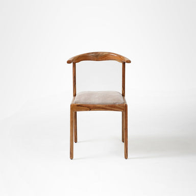 Arc Dining Chair - Beige / L: 24’’ W: 22’’ H: 29’’ SH: 19.5’’ / Sheesham Wood and Upholstery - Indoor Furniture