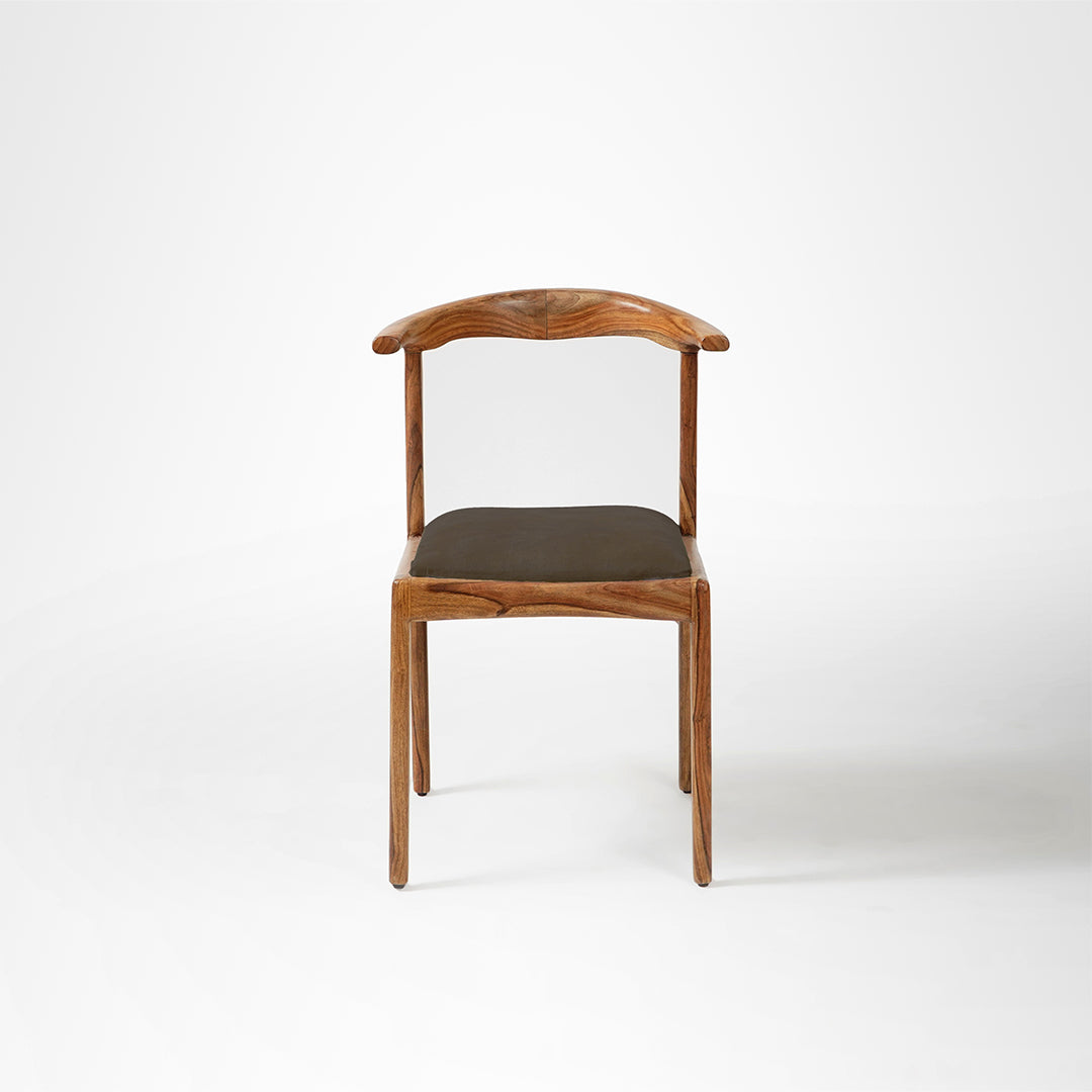 Arc Dining Chair - Natural / L: 24’’ W: 22’’ H: 29’’ SH: 19.5’’ / Sheesham Wood and Upholstery - Indoor Furniture