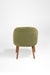 Arc Lounge Chair - W: 22’’ D: 21’’ H: 33’’ SH: 17.5’’ / Green / Acacia Wood and Upholstered Fabric