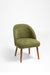 Arc Lounge Chair - W: 22’’ D: 21’’ H: 33’’ SH: 17.5’’ / Green / Acacia Wood and Upholstered Fabric
