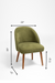 Arc Lounge Chair - W: 22’’ D: 21’’ H: 33’’ SH: 17.5’’ / Green / Acacia Wood and Upholstered Fabric