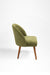 Arc Lounge Chair - W: 22’’ D: 21’’ H: 33’’ SH: 17.5’’ / Green / Acacia Wood and Upholstered Fabric