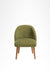 Arc Lounge Chair - W: 22’’ D: 21’’ H: 33’’ SH: 17.5’’ / Green / Acacia Wood and Upholstered Fabric