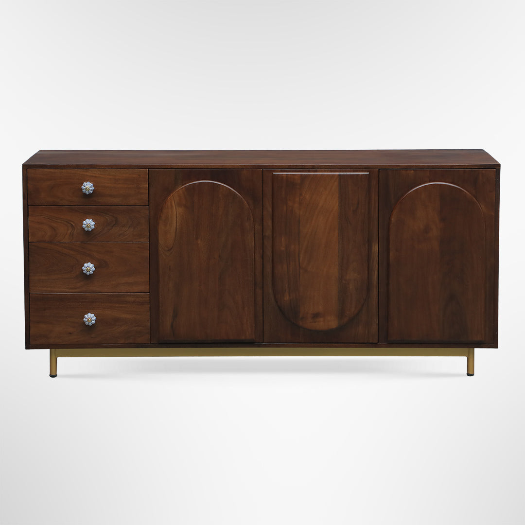 Arch Cabinet - L: 66’’ W: 18’’ H: 30’’ / Walnut / Acacia Wood - Indoor Furniture