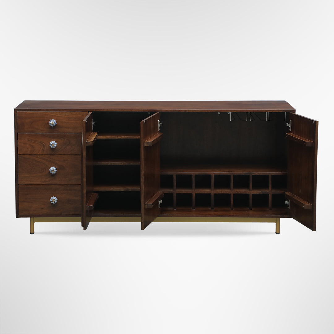 Arch Cabinet - L: 66’’ W: 18’’ H: 30’’ / Walnut / Acacia Wood - Indoor Furniture