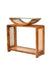 Arch Cane Teak Wood Console Table - Teak / Teakwood, cane and glass / L: 36’’ W: 18’’ H: 36’’ - Furniture