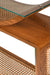 Arch Cane Teak Wood Console Table - Teak / Teakwood, cane and glass / L: 36’’ W: 18’’ H: 36’’ - Furniture