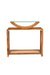 Arch Cane Teak Wood Console Table - Teak / Teakwood, cane and glass / L: 36’’ W: 18’’ H: 36’’ - Furniture