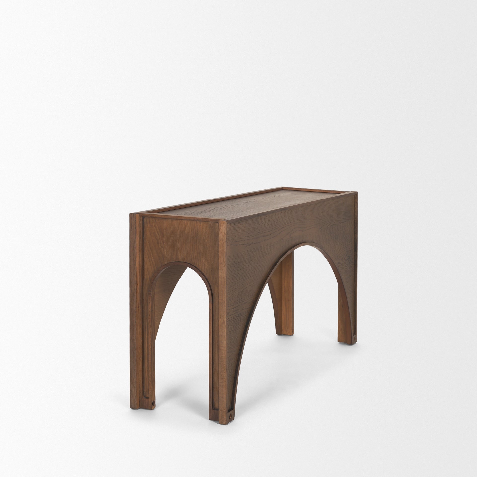 Arcus Console - L: 139.70 x B: 40.64 x H: 76.20 cms / Walnut / Oak Wood - Indoor Furniture
