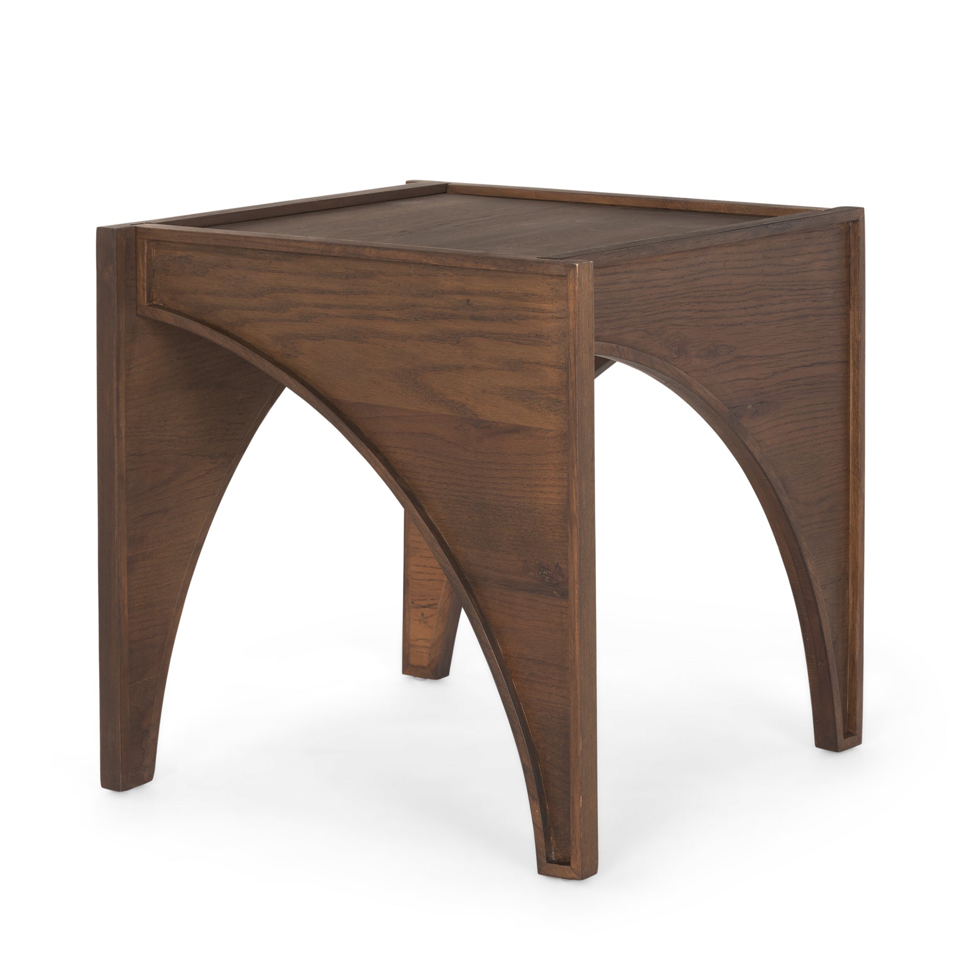 Arcus Side Table - Walnut / Oak Wood / L: 60.96 x B: 60.96 x H: 60.96 cms - Indoor Furniture