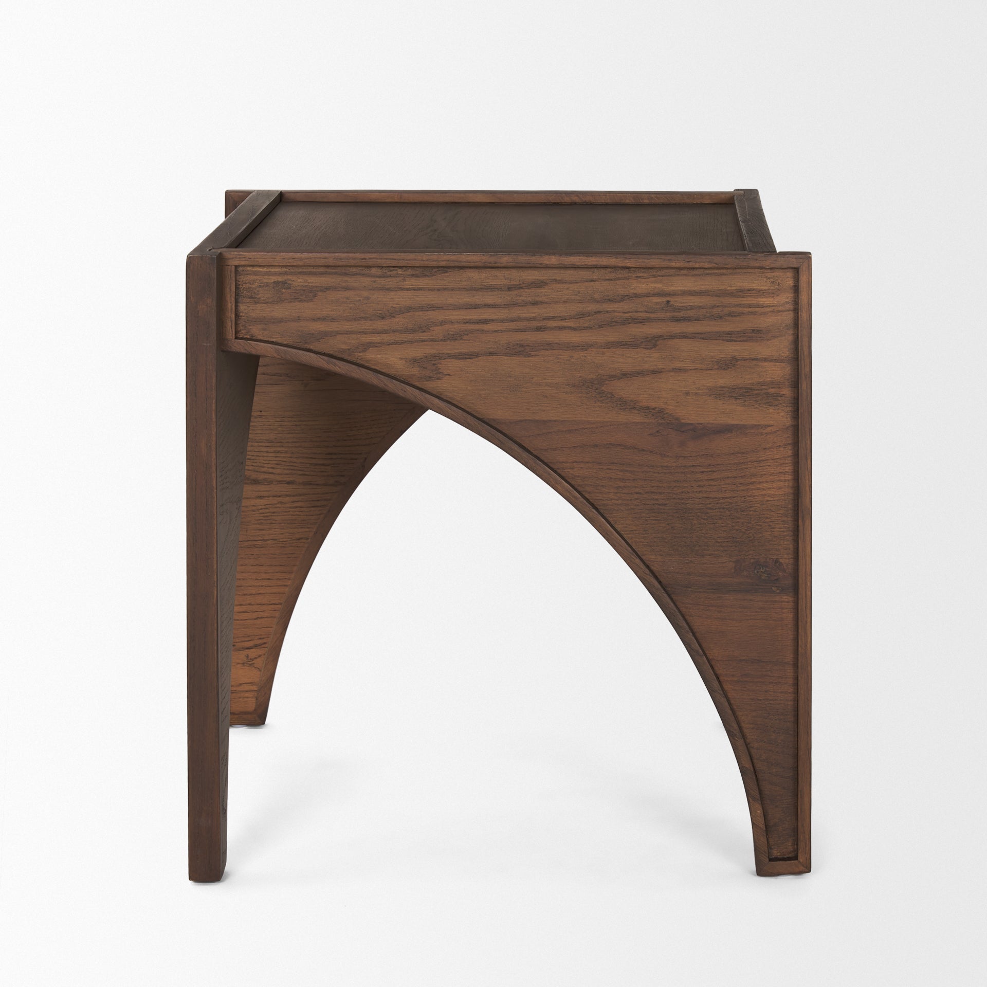 Arcus Side Table - Walnut / Oak Wood / L: 60.96 x B: 60.96 x H: 60.96 cms - Indoor Furniture