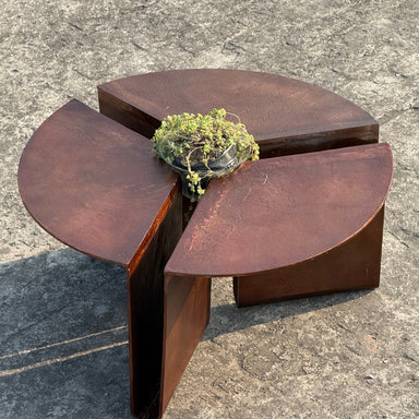 Arcwell Coffee Table - Dia 36’’ x H 17’’ / Cast Aluminium, Bronze Finish - Coffee Table