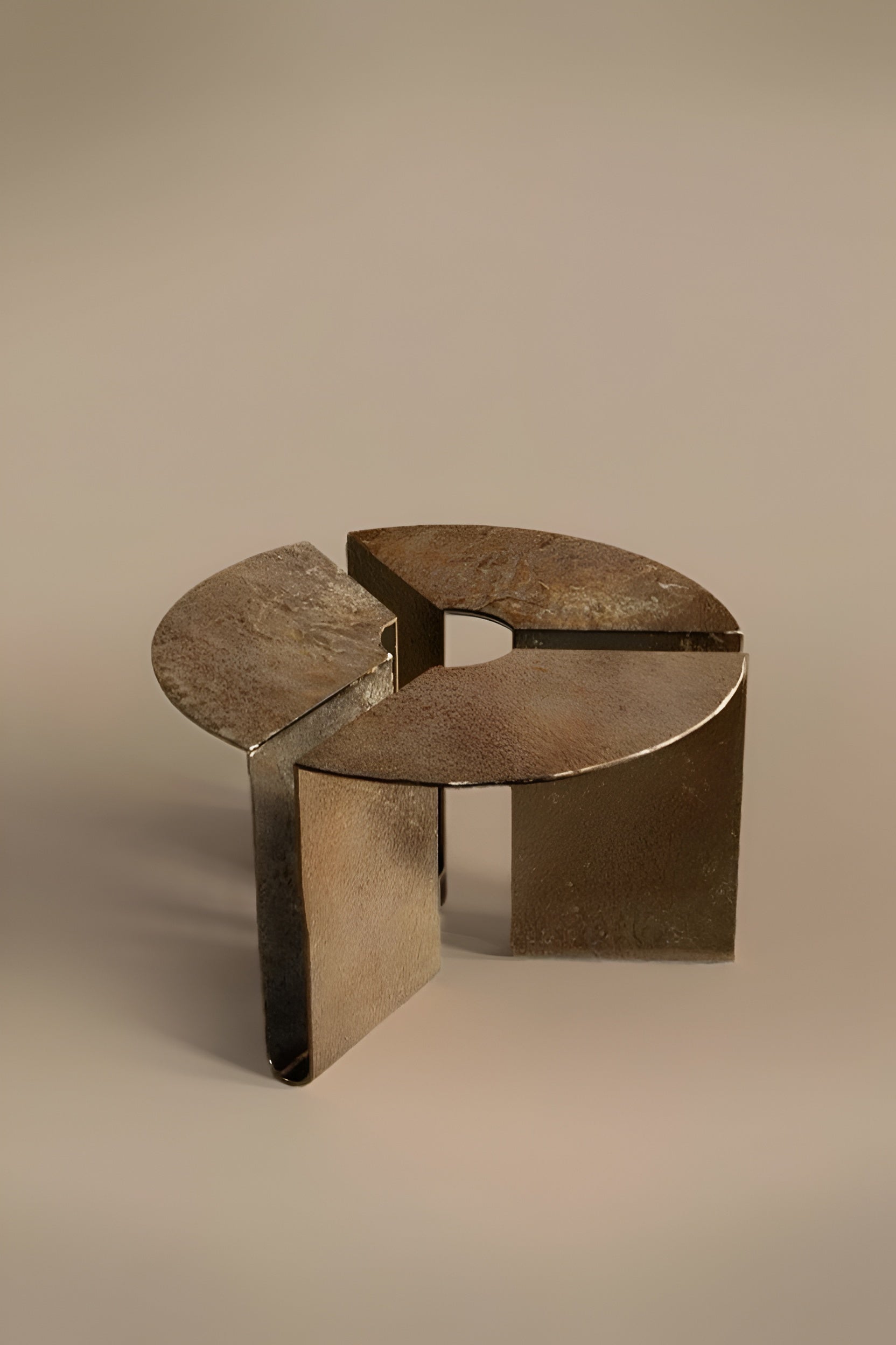 Arcwell Coffee Table - Dia 36’’ x H 17’’ / Cast Aluminium, Bronze Finish - Coffee Table